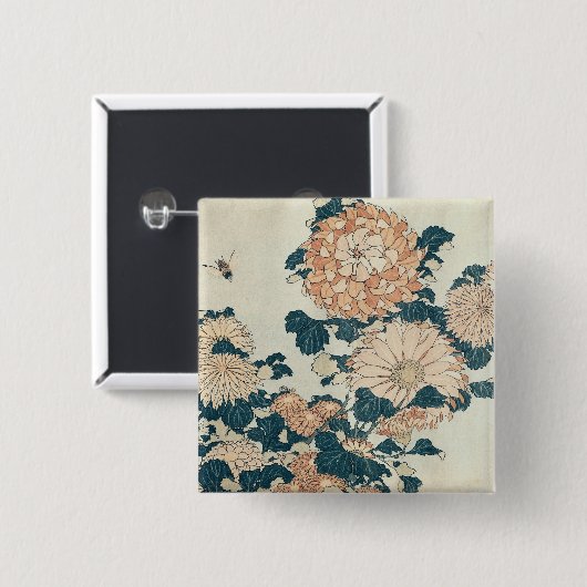 菊 缶バッジ (正面&裏面)