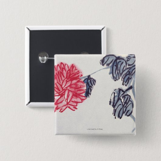 菊 缶バッジ (正面&裏面)