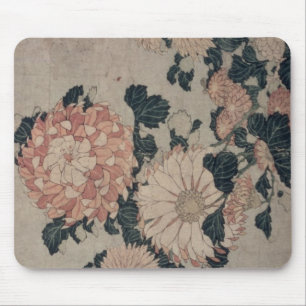 菊(色のwoodblock) マウスパッド