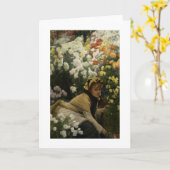 菊(花の販売人) カード (黄色い花)