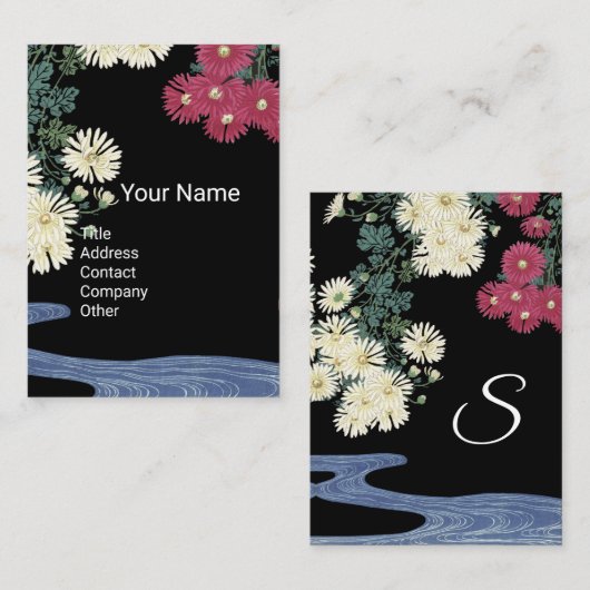 菊、走美しい水、サロンスパ 名刺 (正面/裏面)