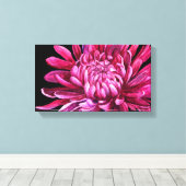 菊「開く」キャンバスは黒 キャンバスプリント (インサイチュ (ウッドフロア))