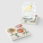 菊(w/c紙で) ストーンコースター (横)