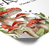 菌類お洒落キノコ秋赤ちゃんシャワーの好意 ポスター (角)