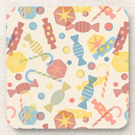 菓子およびキャンデーパターン コースター (正面)