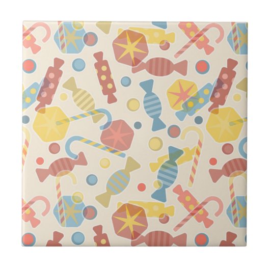 菓子およびキャンデーパターン タイル (正面)