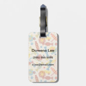 菓子およびキャンデーパターン ラゲッジタグ (裏面縦)