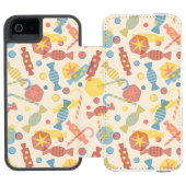 菓子およびキャンデーパターン INCIPIO iPhoneウォレットケース (フォリオ Open)
