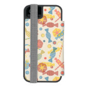 菓子およびキャンデーパターン INCIPIO iPhoneウォレットケース (フォリオ裏面)