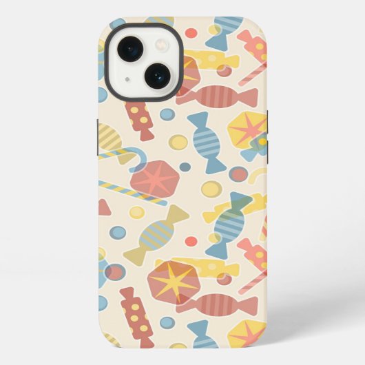 菓子およびキャンデーパターン iPhoneケース (裏面)