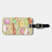 菓子が付いている水彩画パターン ラゲッジタグ (正面横)
