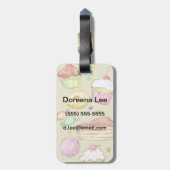 菓子が付いている水彩画パターン ラゲッジタグ (裏面縦)