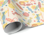 菓子とキャンディ柄 ラッピングペーパー (ロールコーナー)