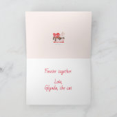 菓子とケーキを持つバレンタインのスイーツ カード (内部)