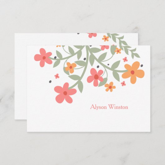 菓子によってはパーソナライズなNotecardが開花します ノートカード (正面/裏面)