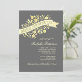 菓子によってはブライダルシャワーの茶パーティの招待状が開花します 招待状 (スタンド正面)