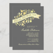 菓子によってはブライダルシャワーの茶パーティの招待状が開花します 招待状 (正面/裏面)