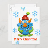 菓子によって斑点を付けられるモンスターのクリスマス シーズンポストカード (正面/裏面)