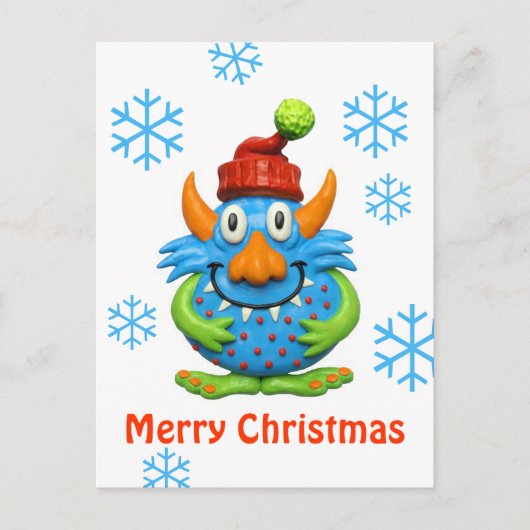 菓子によって斑点を付けられるモンスターのクリスマス シーズンポストカード (正面)
