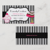 菓子のベーカリーの名刺縞で飾り、 名刺 (正面/裏面)