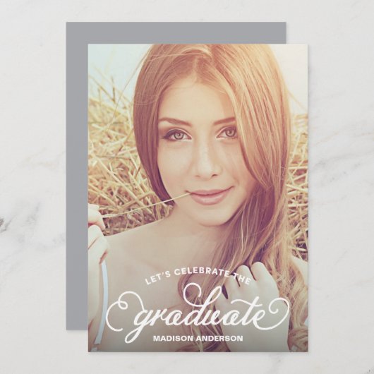 菓子の卒業生%PIPE%の卒業のパーティの招待状 招待状 (正面/裏面)