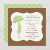 菓子の妊娠したお母さんの中立ベビーシャワー 招待状 (正面/裏面)