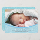 菓子の歓迎された写真の誕生の発表 案内状 (正面/裏面)