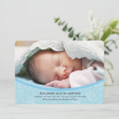 菓子の歓迎された写真の誕生の発表 案内状 (スタンド正面)