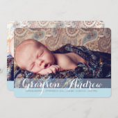 菓子の歓迎2の写真のモダンな誕生の発表 案内状 (正面/裏面)