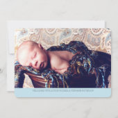 菓子の歓迎2の写真のモダンな誕生の発表 案内状 (裏面)