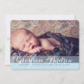 菓子の歓迎2の写真のモダンな誕生の発表 案内状 (正面)