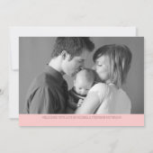 菓子の歓迎2の写真のモダンな誕生の発表 案内状 (裏面)