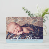 菓子の歓迎2の写真のモダンな誕生の発表 案内状 (スタンド正面)