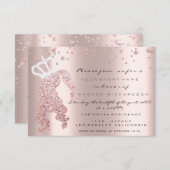 菓子の第16皇太子グリッターの紙吹雪は上がりました 招待状 (正面/裏面)