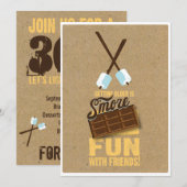 菓子の第30誕生日の篝火の招待状 招待状 (正面/裏面)