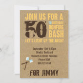 菓子の第50誕生日の篝火の招待状 招待状 (裏面)