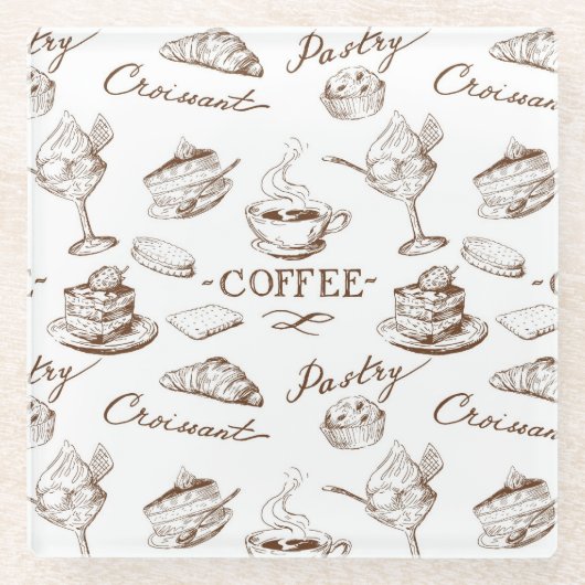 菓子の紙 ガラスコースター (正面)