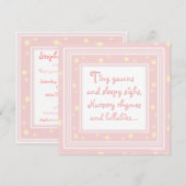 菓子はピンクのベビーシャワーの招待状を主演します 招待状 (正面/裏面)