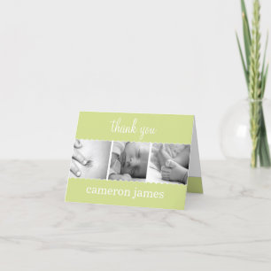 菓子はベビーのサンキューカードをスカラップで仕上げます サンキューカード