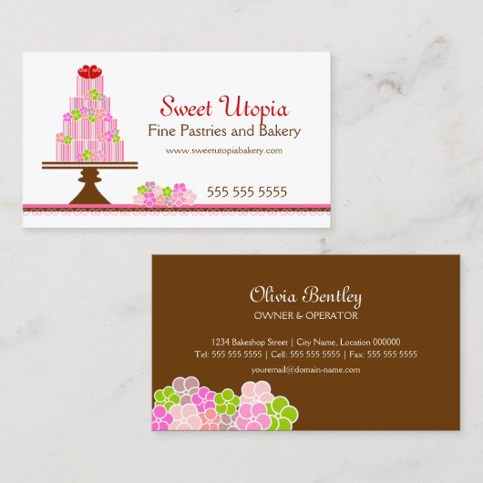 菓子はベーカリーを固めます 名刺 (正面/裏面)