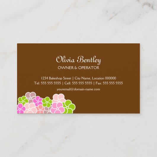 菓子はベーカリーを固めます 名刺 (裏面)