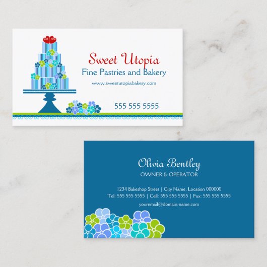菓子はベーカリーを固めます 名刺 (正面/裏面)