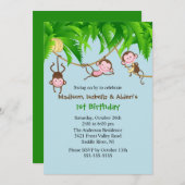 菓子は三重項の誕生日の招待状をまねます 招待状 (正面/裏面)