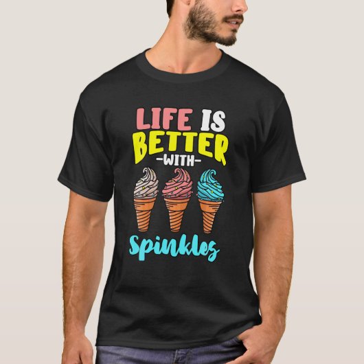菓子を振りかけると命が伸びる Tシャツ (正面)