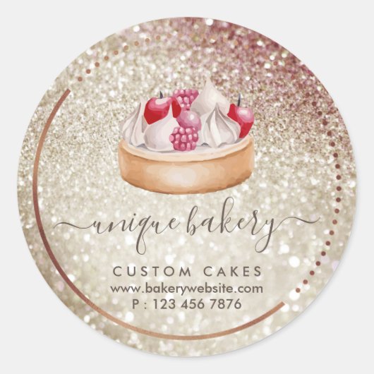 菓子クリームチーズケーキのベリースパークル ラウンドシール (正面)
