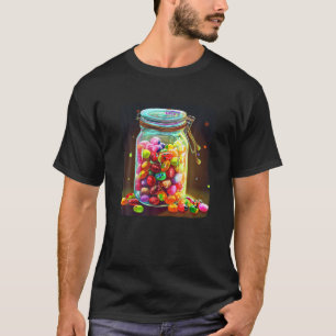 菓子クールやキャンディの衣装を身にまとったメイソンの瓶 Tシャツ