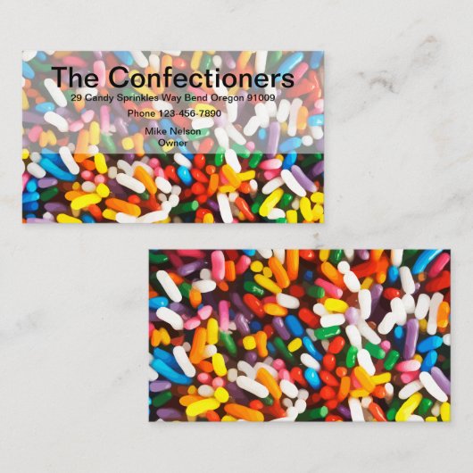 菓子テーマ 名刺 (正面/裏面)