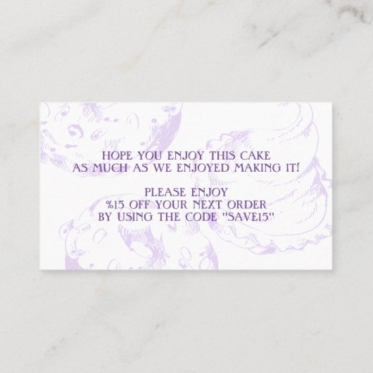 菓子パン屋 割引 忠誠 名刺 (裏面)