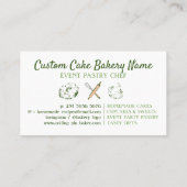 菓子ベイカーグリーンガールレディーパティリーロイヤリティ 名刺 (裏面)