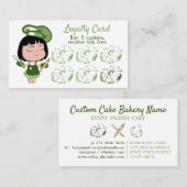 菓子ベイカーグリーンガールレディーパティリーロイヤリティ 名刺 (正面/裏面)